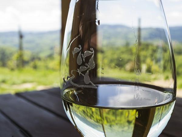 Weissweinglas Nahaufnahme Wein